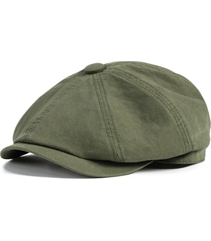 Men's 100% Linen Snap Front Newsboy Drivers Cabbie Gatsby Apple